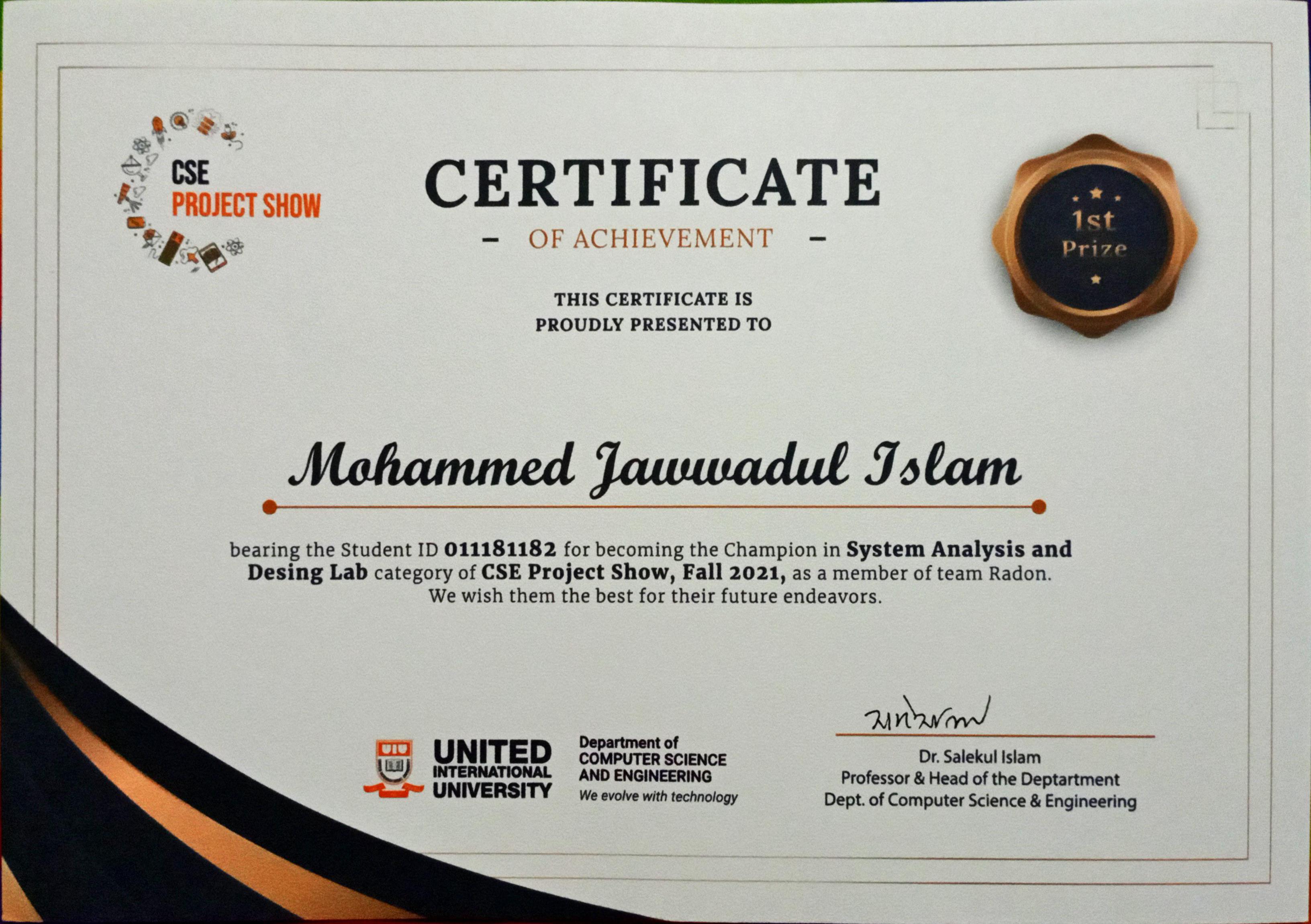 CSE Project Show Award