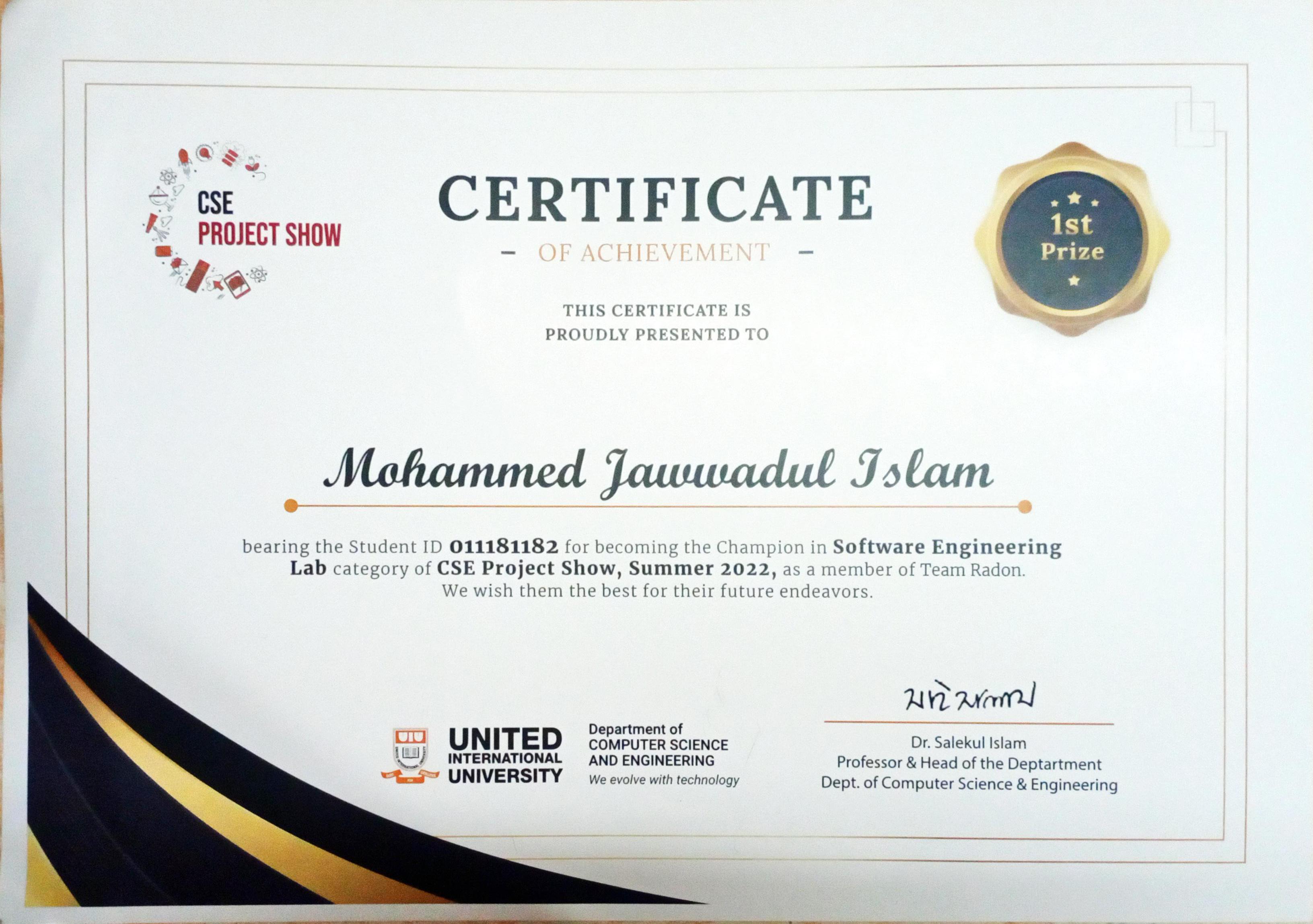 Academic Achievement Award